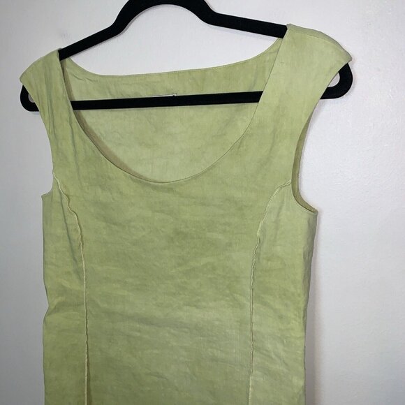 Annette Görtz Sz 34/4 US Sleeveless Bodycon Dress Linen Blend Stretch Lime Women - Picture 4 of 11